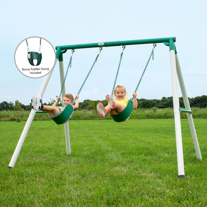 Backyard Discovery Mini Brutus HeavyDuty Metal AFrame Swing Set